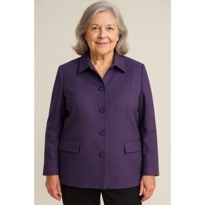 Vintage Pendleton Non-Tapered Blazer with Collar & Pockets, Blue, Sz 14